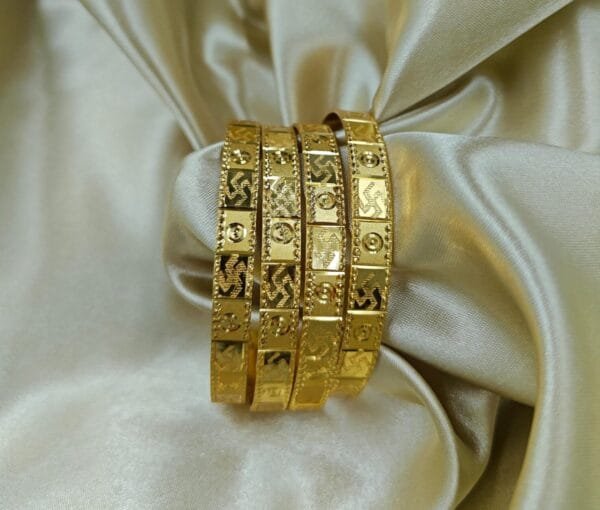 Premium Quality Micro Gold Plated Bangles in set of 4 pcs