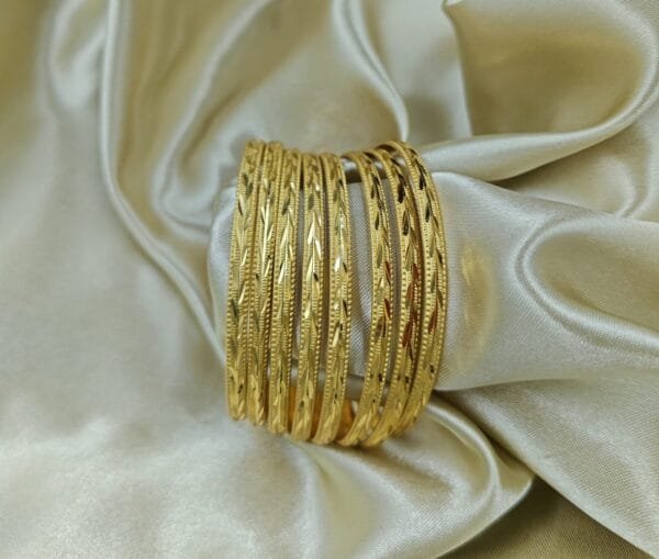 Premium Quality Micro Gold Plated Bangles in set of 8 pcs