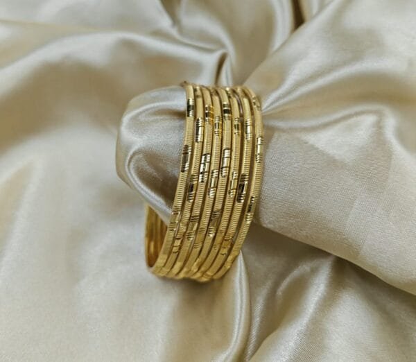 Premium Quality Micro Gold Plated Bangles in set of 8 pcs