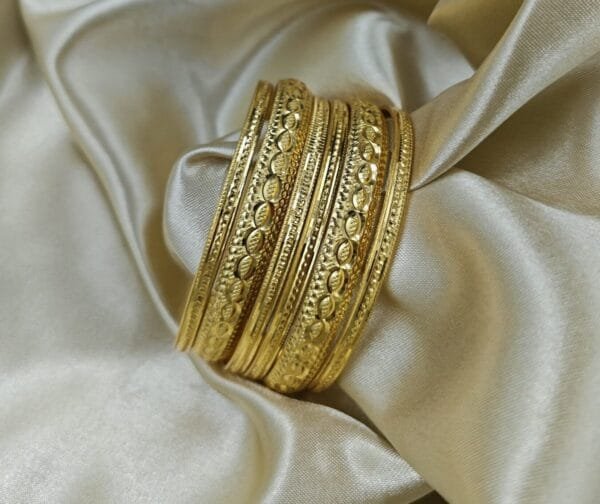 Premium Quality Micro Gold Plated Bangles in set of 6 pcs