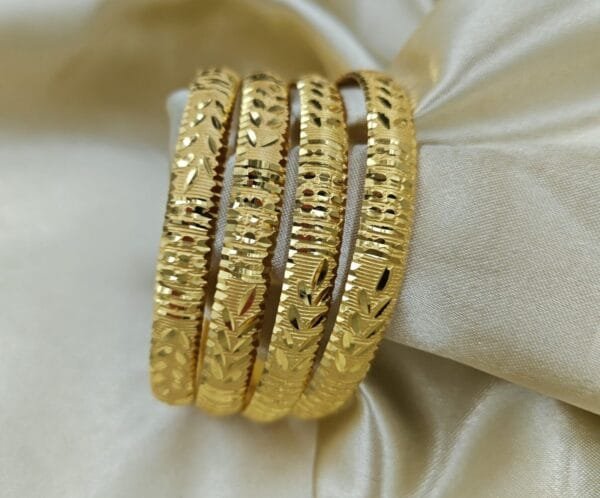 Premium Quality Micro Gold Plated Bangles in set of 4 pcs