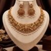 Pearl Lakshmi Peacock Temple Necklace Set Lakshmi Peacock Temple Necklace Set with Pearl Drops